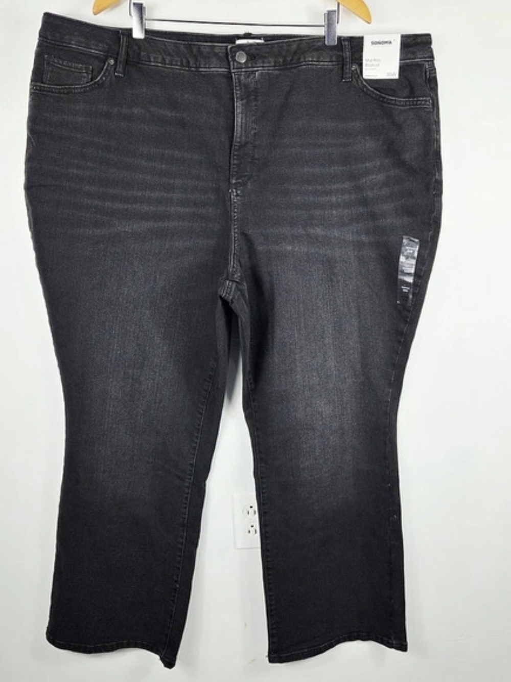 Sonoma Mid Rise Bootcut Jeans in Black Size 30W NWT Cowgirl Western